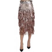 Metallic Paillet Midi Rok met Hoge Taille Dolce & Gabbana , Multicolor...