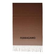 Cashmere Sjaal met Kleurverloop en Franjes Salvatore Ferragamo , Brown...