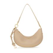 Beige Gehamerde Leren Hobo Tas Salvatore Ferragamo , Beige , Dames