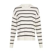 Gestreepte Pullover Trui - Zwart Moss Copenhagen , White , Dames