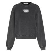 Blade Logo Crewneck Sweatshirt Alexander Wang , Gray , Dames