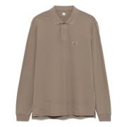 Geborduurd Logo Polo Shirt C.p. Company , Brown , Heren