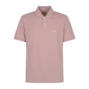 Polo met korte mouwen in stretch piqué C.p. Company , Pink , Heren