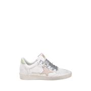 Witte Leren Ster Suède Hak Sneakers Golden Goose , White , Dames