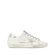 Wit Zilver Ster Kalf Sneakers Golden Goose , White , Dames