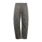 Cargo Pant Gemengde Katoenen Stof Golden Goose , Green , Heren