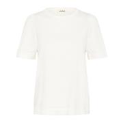 Puff Tee Top in Gebroken Wit Soaked in Luxury , White , Dames