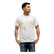 V-Emblem T-Shirt Wit/Goud Heren Versace Jeans Couture , White , Heren