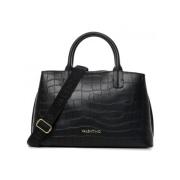 Zwarte krokostijl handtas Valentino by Mario Valentino , Black , Dames