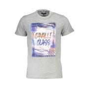 Grijze Katoenen Bedrukt Logo T-Shirt Cavalli Class , Gray , Heren