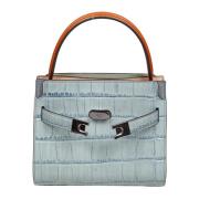 Krokodillenprint Mini Leren Handtas Tory Burch , Blue , Dames