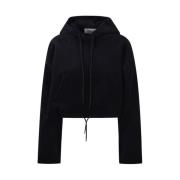 Hoodie-sweatshirt met geborduurde patch Golden Goose , Black , Dames