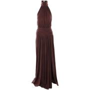 Bruine Jurk voor Vrouwen Elegante Stijl Elisabetta Franchi , Brown , D...