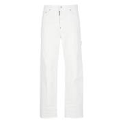 Witte Cargo Katoenen Jeans Dsquared2 , White , Heren