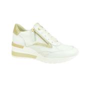 Gouden en witte Runner met spikes DL Sport , White , Dames