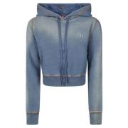 Slanke Hoodie Diesel , Blue , Dames