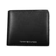 Elegante zwarte leren portemonnee voor mannen Tommy Hilfiger , Black ,...