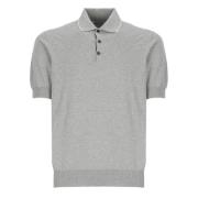 Grijze Katoenen Poloshirt met Knopen Brunello Cucinelli , Gray , Heren