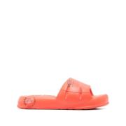 Oranje Ronde Neus Platte Sandalen Kenzo , Orange , Heren