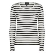 Gestreepte Katoenen Crewneck Sweater A.p.c. , White , Dames