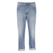 Blauwe Katoenen Jeans met Juweelknopen Dondup , Blue , Dames