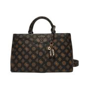 Elegante Mokka Handtas met Gouden Details Guess , Brown , Dames