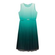 Gedrukte Geplooide Midi Jurk Oltre , Green , Dames