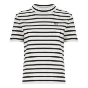 Gestreept Katoenen Crewneck T-shirt A.p.c. , White , Dames