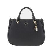 Elegante zwarte shopper tas met gouden details Guess , Black , Dames