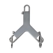 Geborsteld zilverkleurig sleutelhanger met gegraveerd logo Rick Owens ...