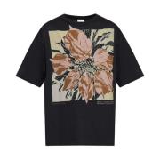 Zwart Crew Neck Korte Mouw Top Dries Van Noten , Black , Heren