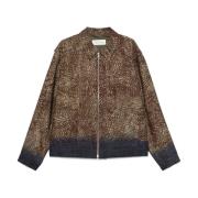 Chocoladebruine Rits-Front Jas Dries Van Noten , Brown , Heren