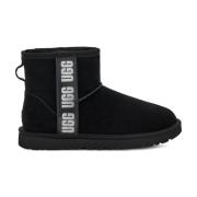 Klassieke Mini Side Logo Enkellaarzen UGG , Black , Dames