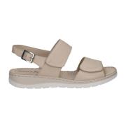 Beige Casual Open Platte Sandalen Caprice , Beige , Dames