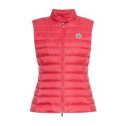 Fuchsia Puffer Vest Moncler , Red , Dames