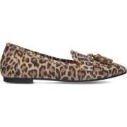 Leopard Print Fringe Ballerina Schoenen Ctwlk. , Brown , Dames