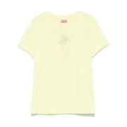 Citroengeel Logo Crew Neck T-shirt Kenzo , Yellow , Dames