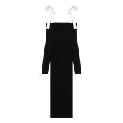 Midi Jurk Met Strikken Rotate Birger Christensen , Black , Dames