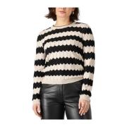 Chique Gebreide Pullover voor Vrouwen Object , Beige , Dames