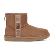 Klassieke Mini Side Logo Enkellaarsjes UGG , Brown , Dames