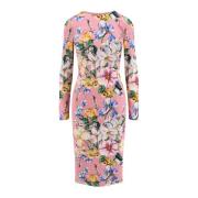 Bloemenprint Zijden Jurk met Lange Mouwen Dolce & Gabbana , Multicolor...