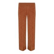 Katoen Lurex Elastische Taille Broek Circus Hotel , Brown , Dames