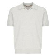 Grijze Katoenen Poloshirt voor Mannen Brunello Cucinelli , Gray , Here...