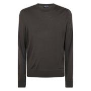 Crew Neck Gebreide Trui Tom Ford , Green , Heren