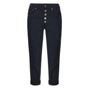 Zwarte Loose Fit Jeans met Juweelknoop Dondup , Black , Dames