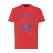 Grafische Print Kardinaal Rood T-shirt Dsquared2 , Red , Heren