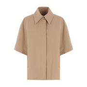 Beige Katoenen Gabardine Jas met Klepzakken Max Mara , Beige , Dames