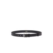 Klassieke Leren Riem met Logogesp Max Mara , Black , Dames