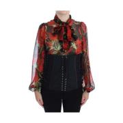 Zwart bloemenbrokaat korsetriem Dolce & Gabbana , Multicolor , Dames