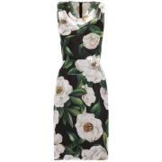 Witte Gardenia Print Jurk Dolce & Gabbana , Multicolor , Dames